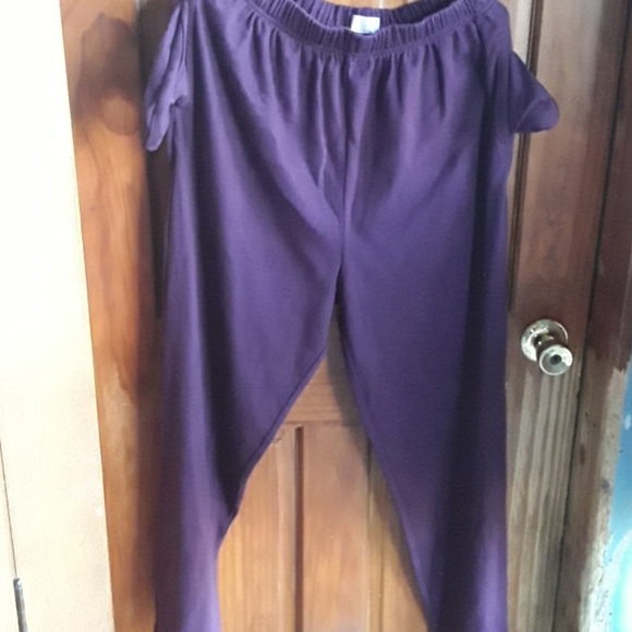 Roaman's Pants - ROMAN'S   WOMEN'S  PURPLE  SIZE  L  PANTS.
